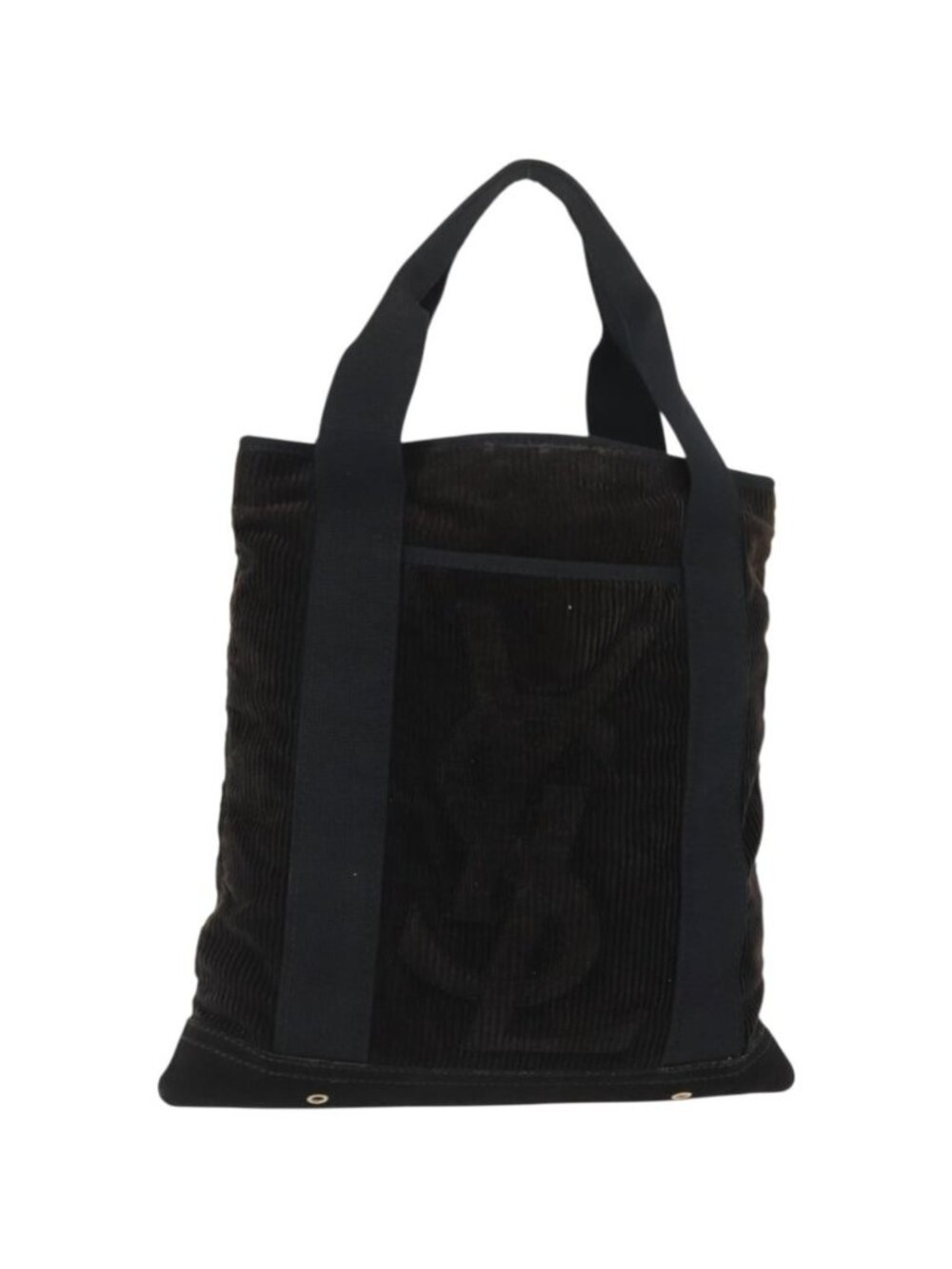 SAINT LAURENT Tote Bag Corduroy Navy Gold 148884